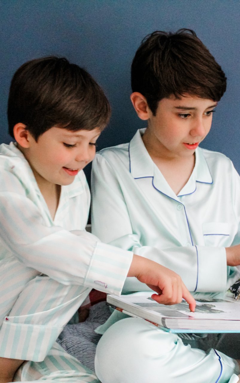 Boys silk online pyjamas